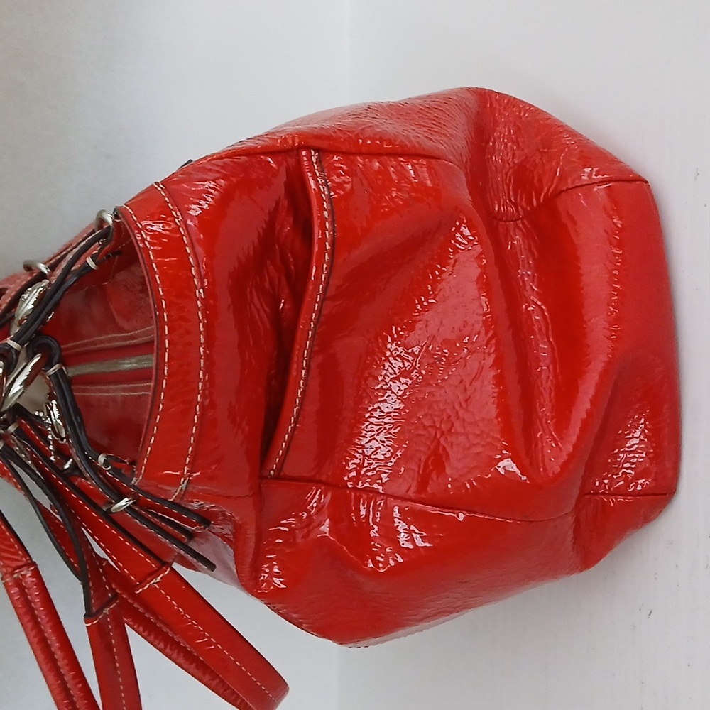 Coach Red Patent Leather Tote Bag - Picture 3 of 9